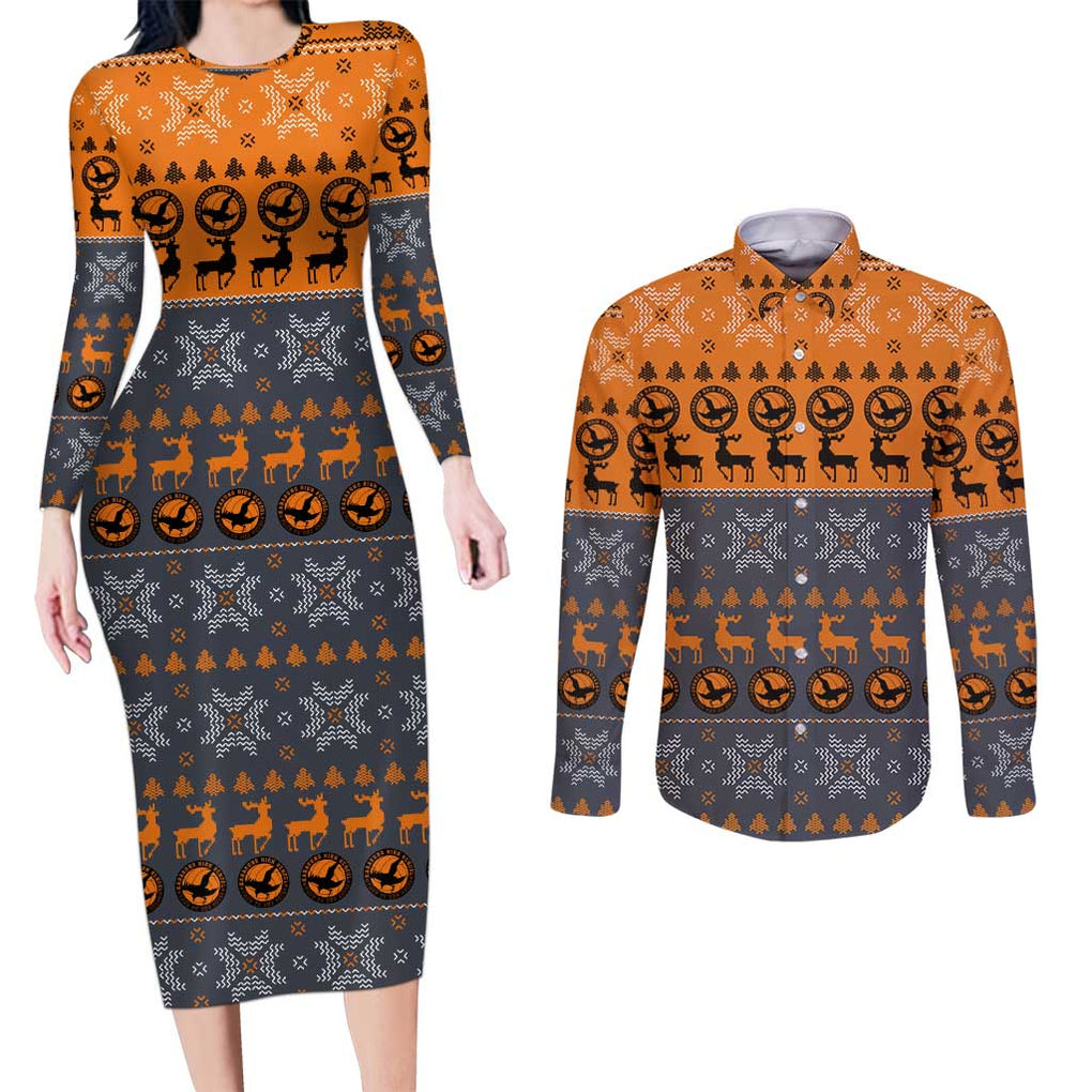 Karasuno - Haikyuu Couples Matching Long Sleeve Bodycon Dress and Long Sleeve Button Shirt Anime Mix Christmas Style