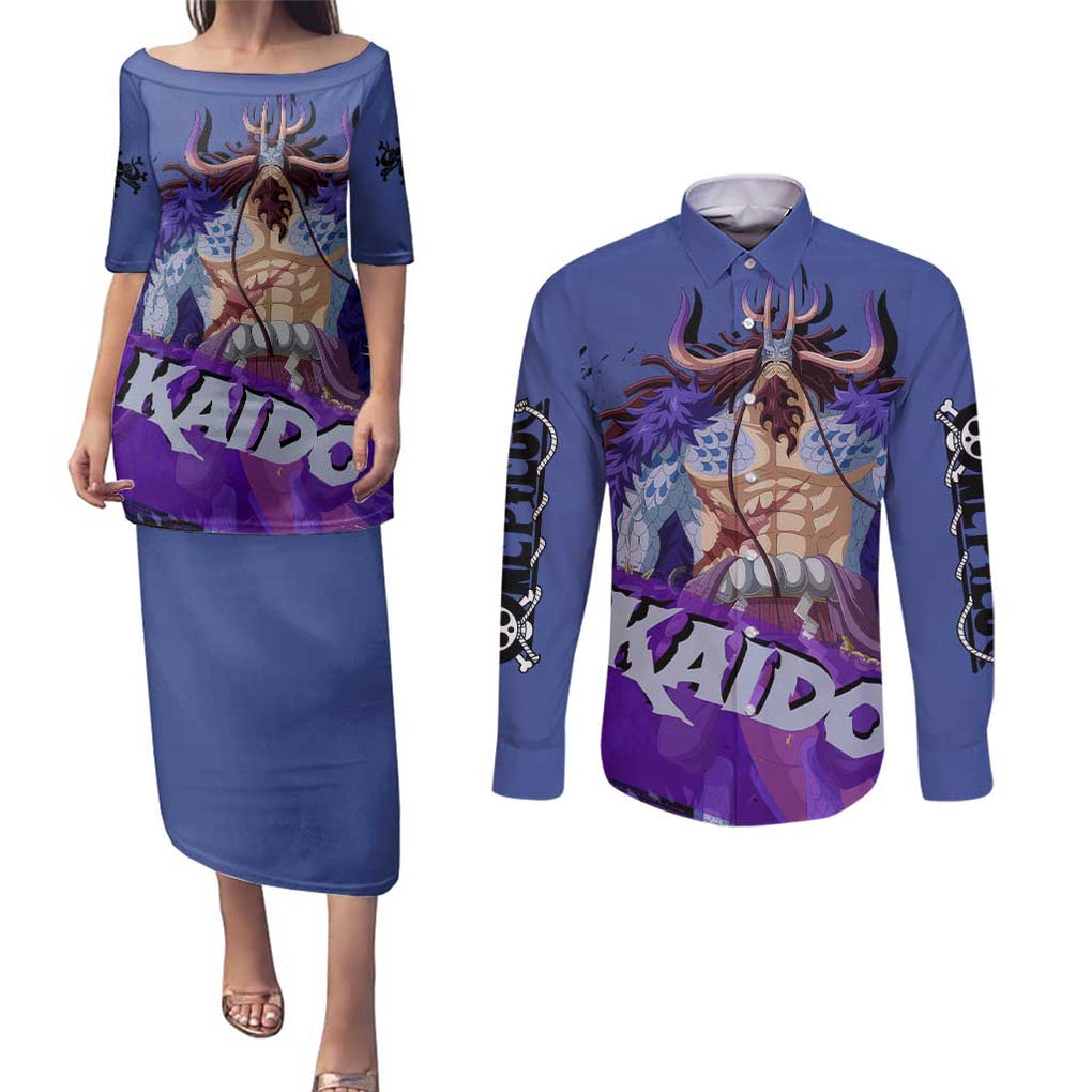 Kaido - One Piece Couples Matching Puletasi and Long Sleeve Button Shirt Anime Style