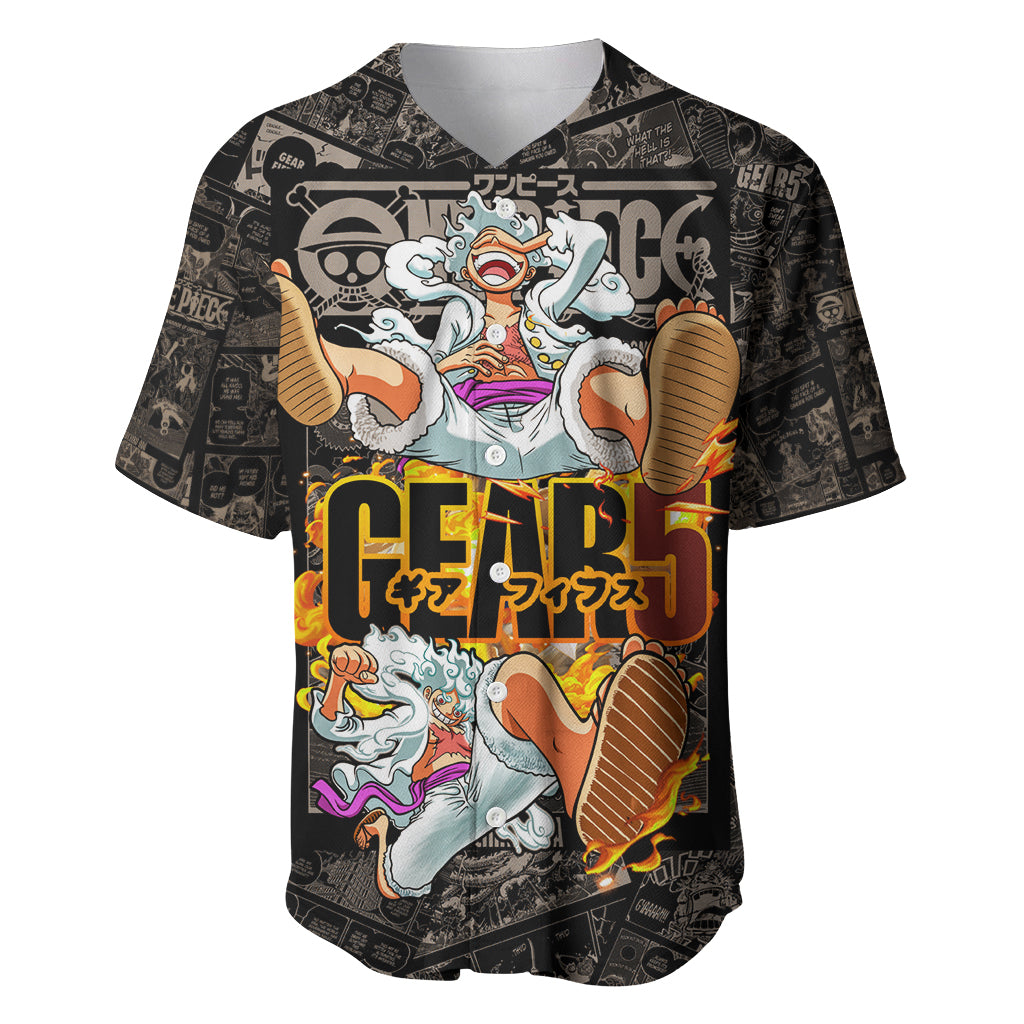 Luffy Gear 5 - One Piece Baseball Jersey Anime Mix Manga Style