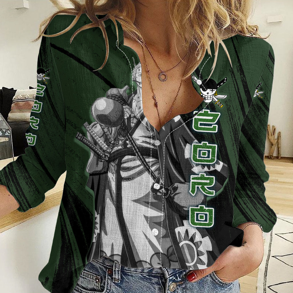 Wano Zoronoa Zoro - One Piece Women Casual Shirt Anime Style