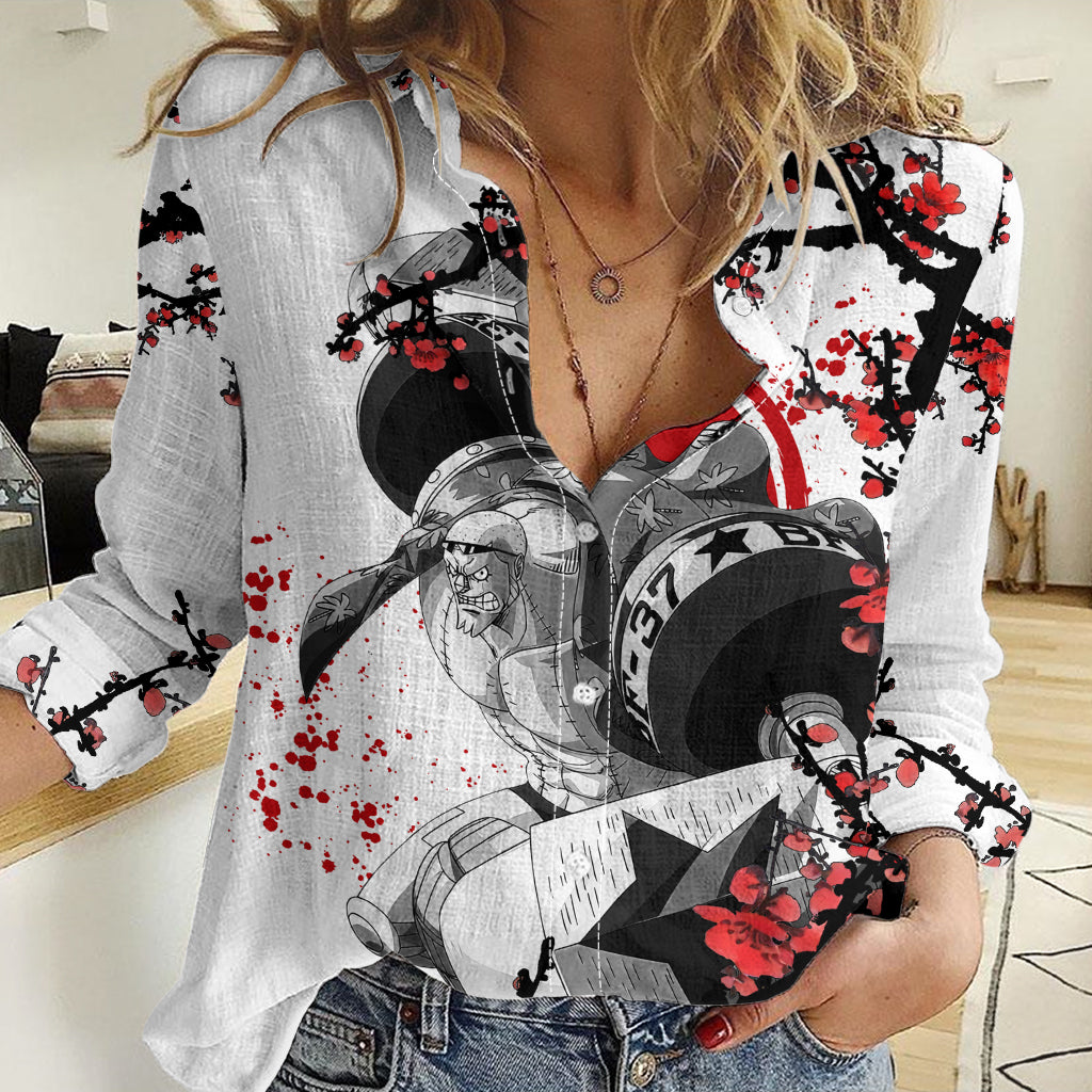 Franky One Piece Women Casual Shirt Anime Mix Manga Japan Style