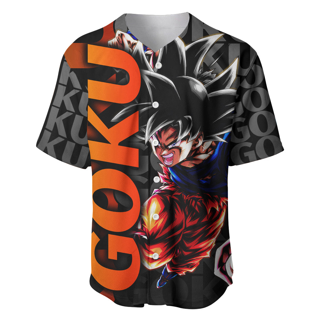 Goku Dragon Ball Baseball Jersey Anime Mix Text Pattern Abstract Style