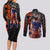 Goku Dragon Ball Couples Matching Long Sleeve Bodycon Dress and Long Sleeve Button Shirt Anime Mix Text Pattern Abstract Style