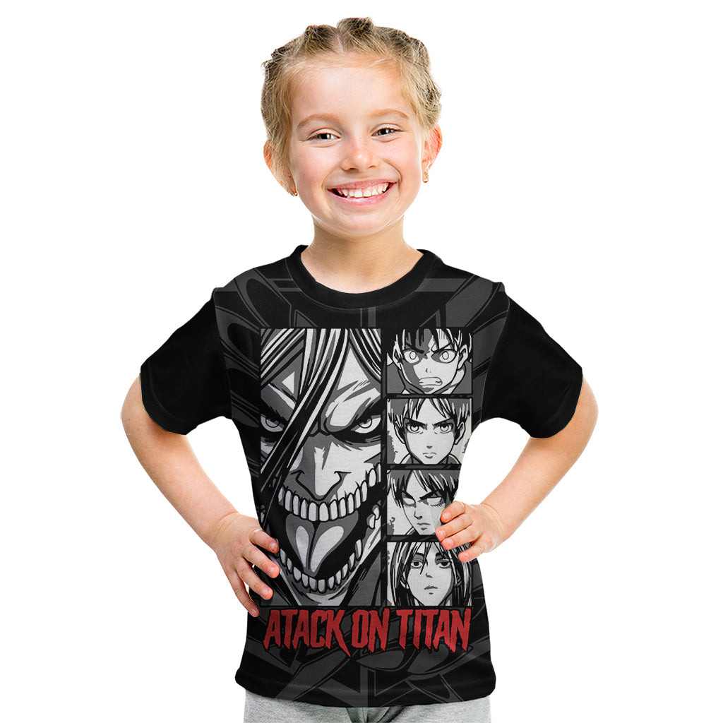 Atack On Titan Character Kid T Shirt Anime Mix Manga Style