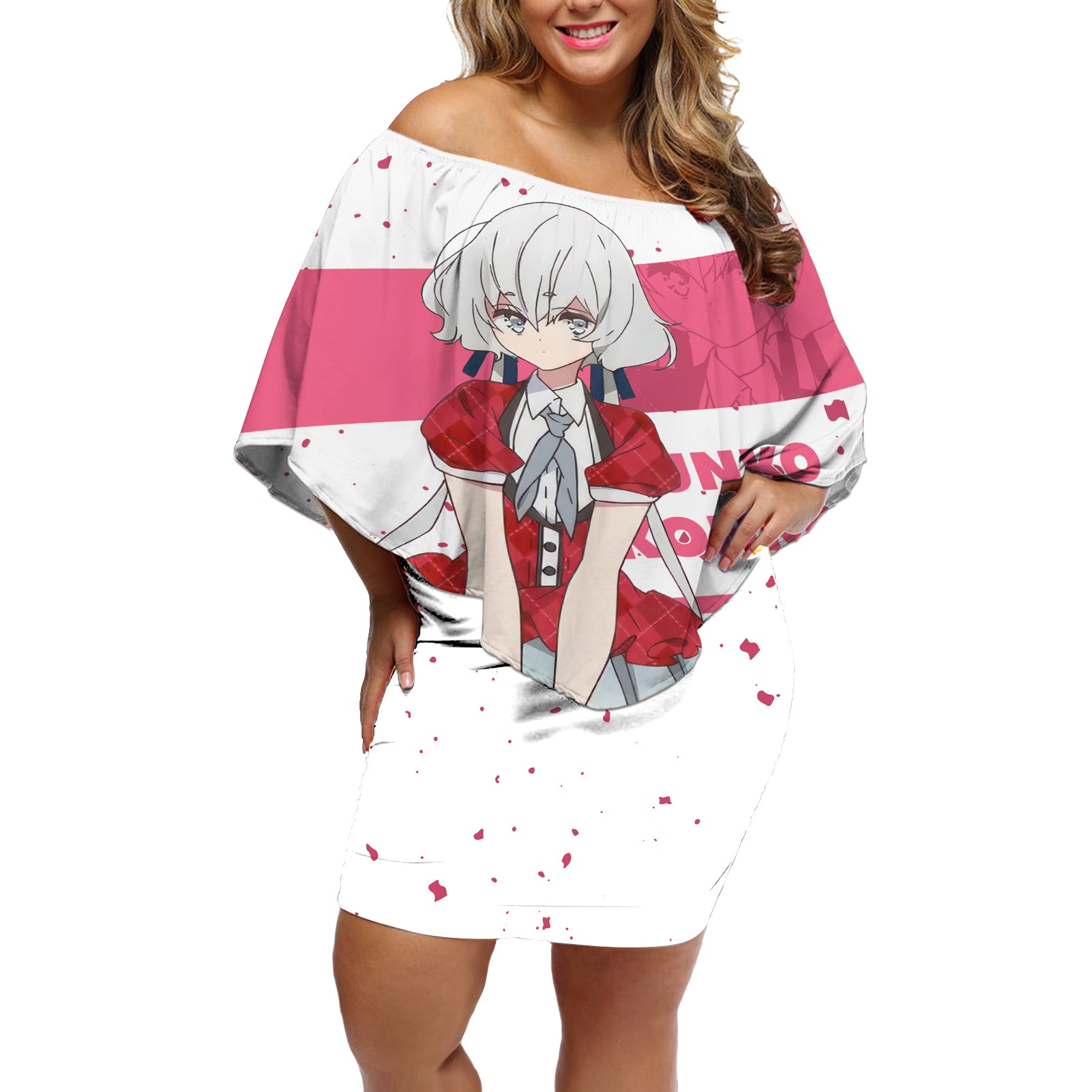 Zombie Land Saga Junko Konno Off Shoulder Short Dress Anime Style