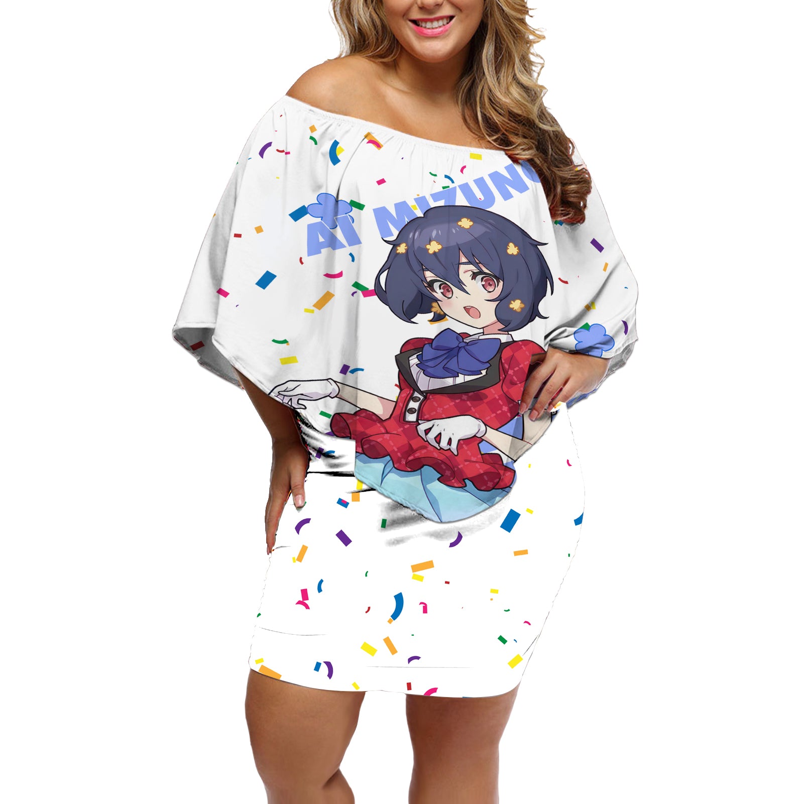 Zombie Land Saga Ai Mizuno Off Shoulder Short Dress Anime Style