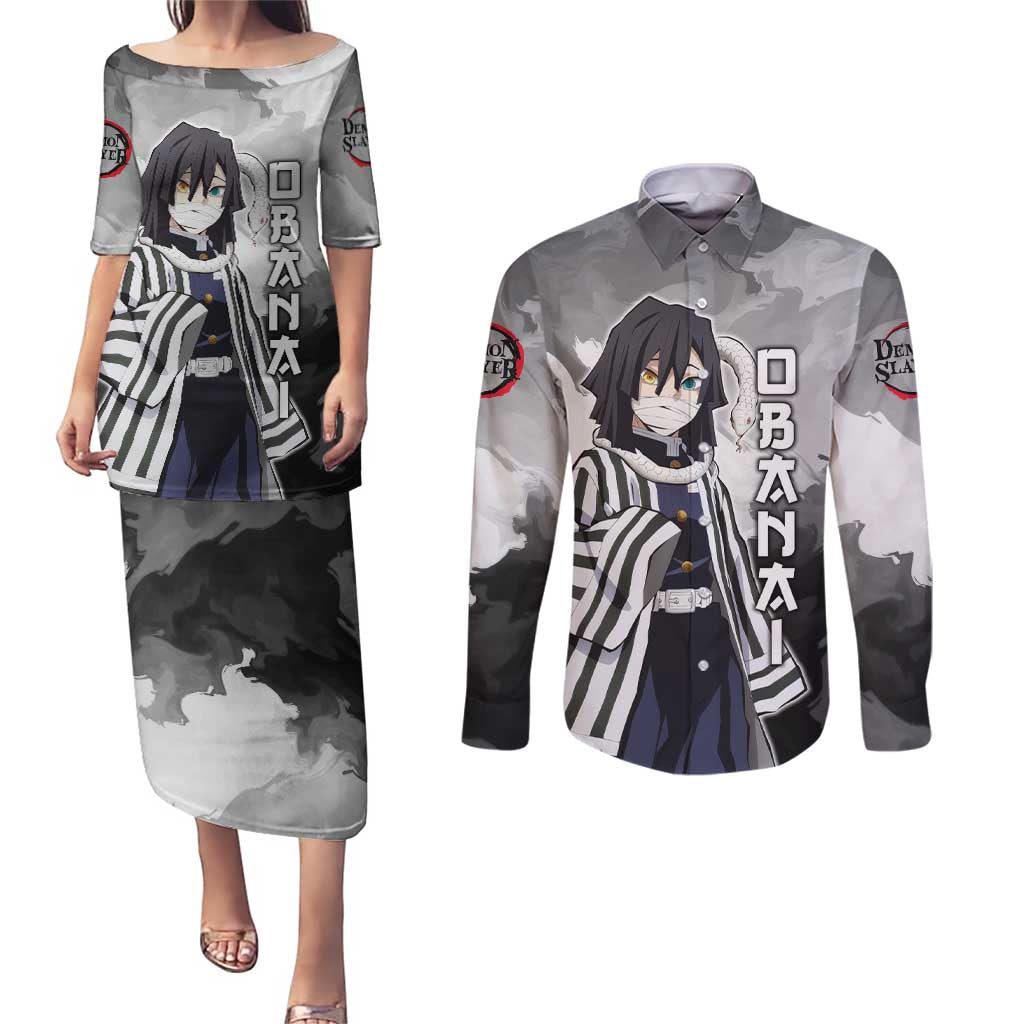 Obanai Iguro - Demon Slayer Couples Matching Puletasi and Long Sleeve Button Shirt Anime Style