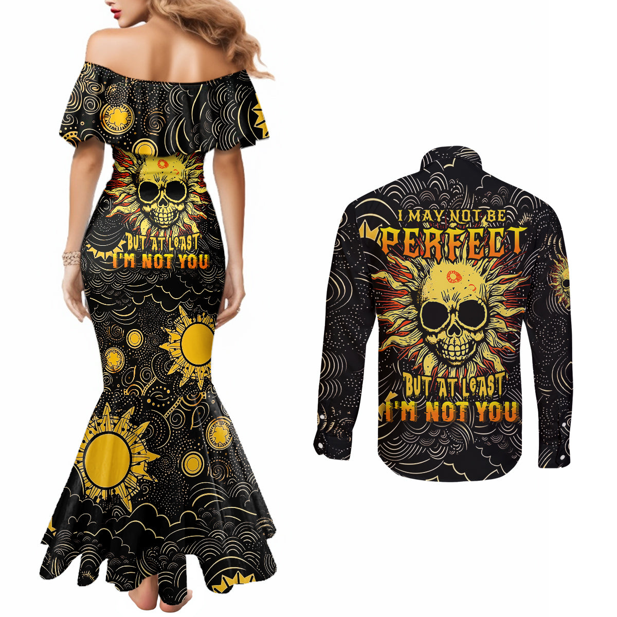 sun-skull-couples-matching-mermaid-dress-and-long-sleeve-button-shirts-i-may-not-be-perfect-but-at-least-im-not-you