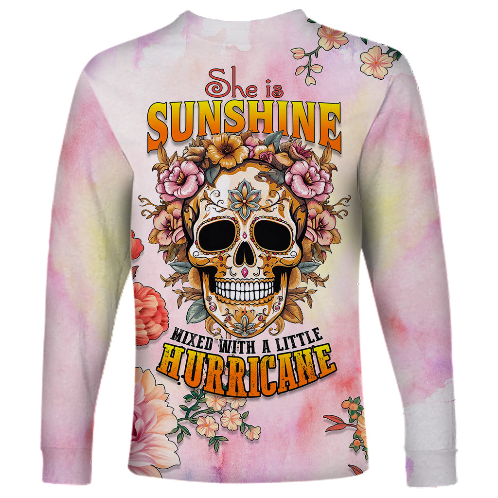 flower-skull-long-sleeve-shirt-she-is-sunshine-mixed-with-a-little-hurricane