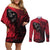 skull-death-couples-matching-off-shoulder-short-dress-and-long-sleeve-button-shirts-your-time