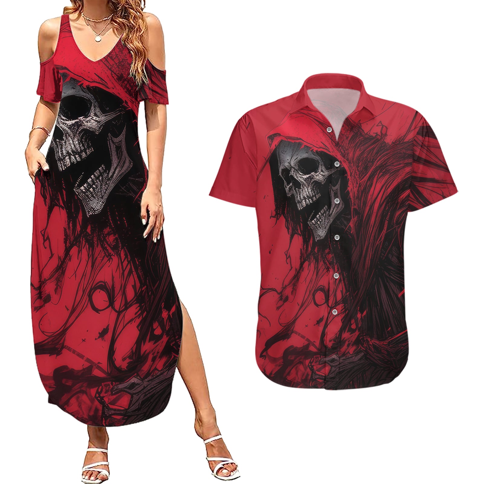 skull-death-couples-matching-summer-maxi-dress-and-hawaiian-shirt-your-time