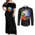 Elements of Magic the Gathering Couples Matching Off Shoulder Maxi Dress and Long Sleeve Button Shirt Anime Style