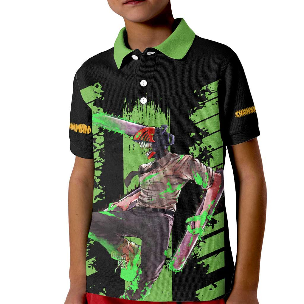 Denji Chainsaw Man Kid Polo Shirt Anime Cyper Art Style