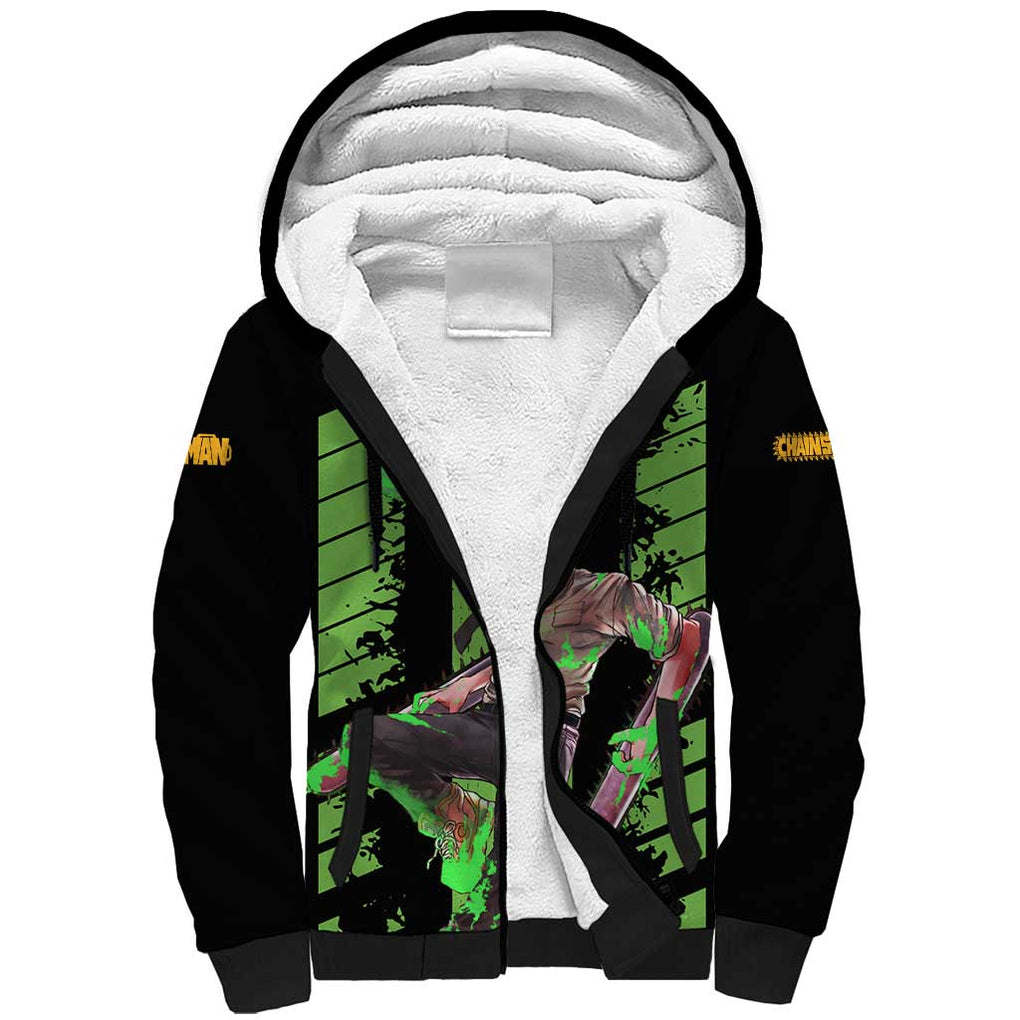 Denji Chainsaw Man Sherpa Hoodie Anime Cyper Art Style