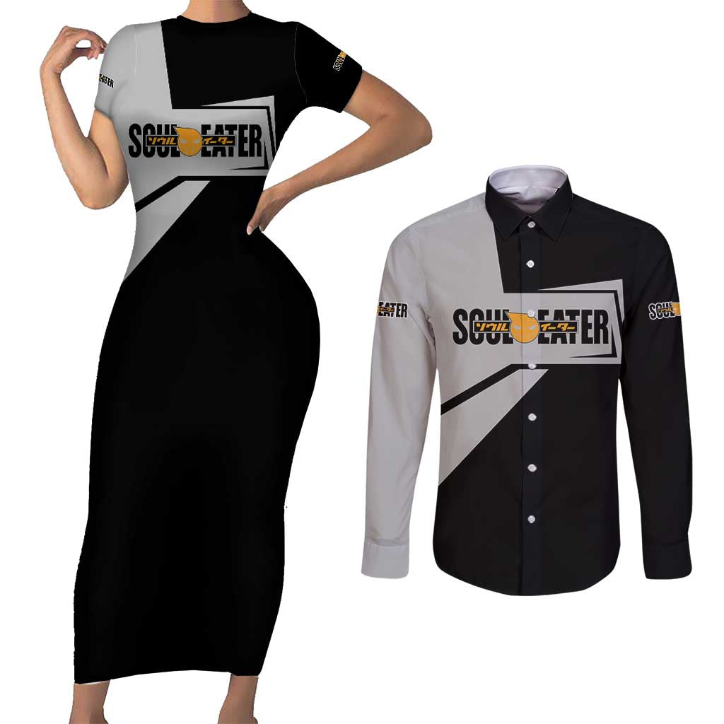 Black Star Soul Eater Couples Matching Short Sleeve Bodycon Dress and Long Sleeve Button Shirt Anime Style TS04