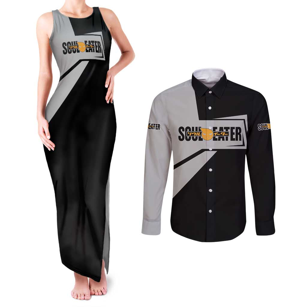 Black Star Soul Eater Couples Matching Tank Maxi Dress and Long Sleeve Button Shirt Anime Style TS04