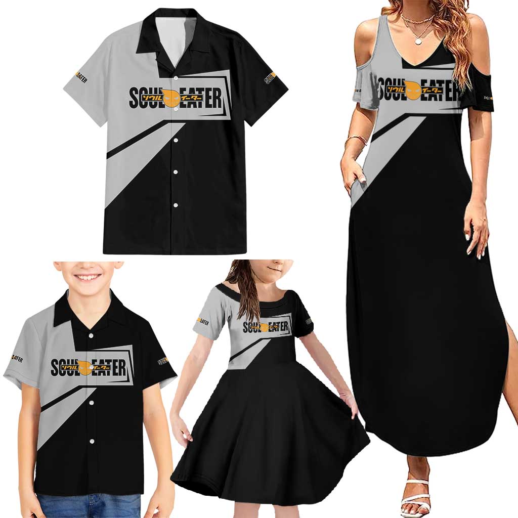 Black Star Soul Eater Family Matching Summer Maxi Dress and Hawaiian Shirt Anime Style TS04