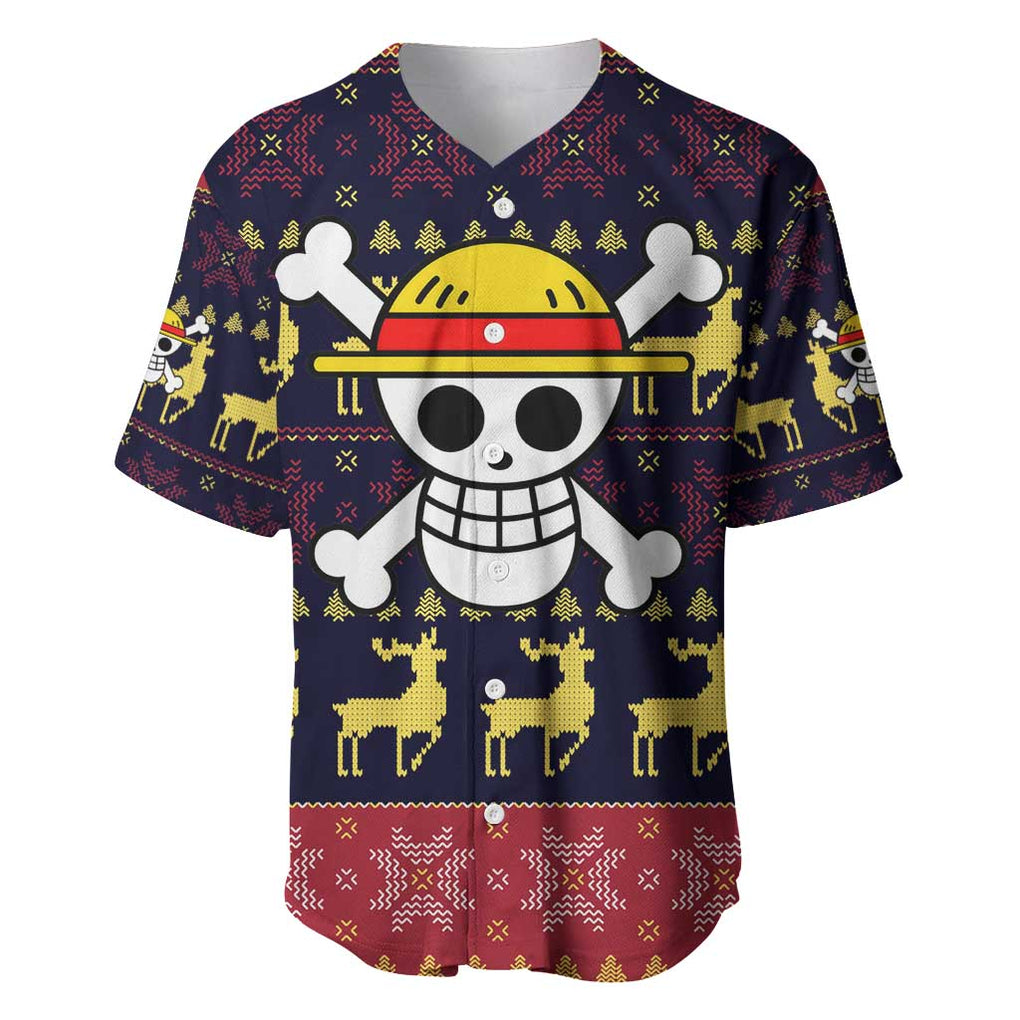 Monbkey D, Luffy - Straw Hat - One Piece Baseball Jersey Anime Mix Christmas Style