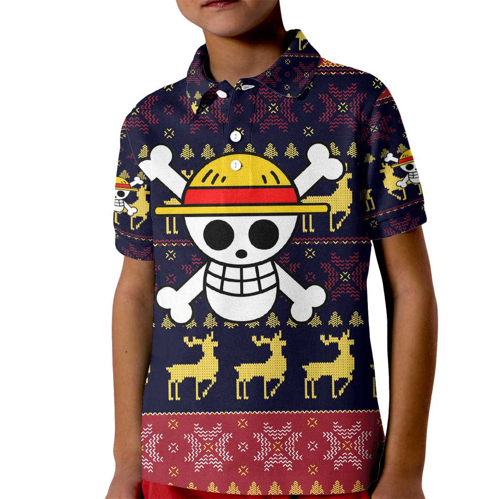 Monbkey D, Luffy - Straw Hat - One Piece Kid Polo Shirt Anime Mix Christmas Style