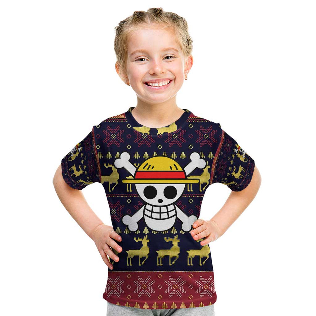 Monbkey D, Luffy - Straw Hat - One Piece Kid T Shirt Anime Mix Christmas Style