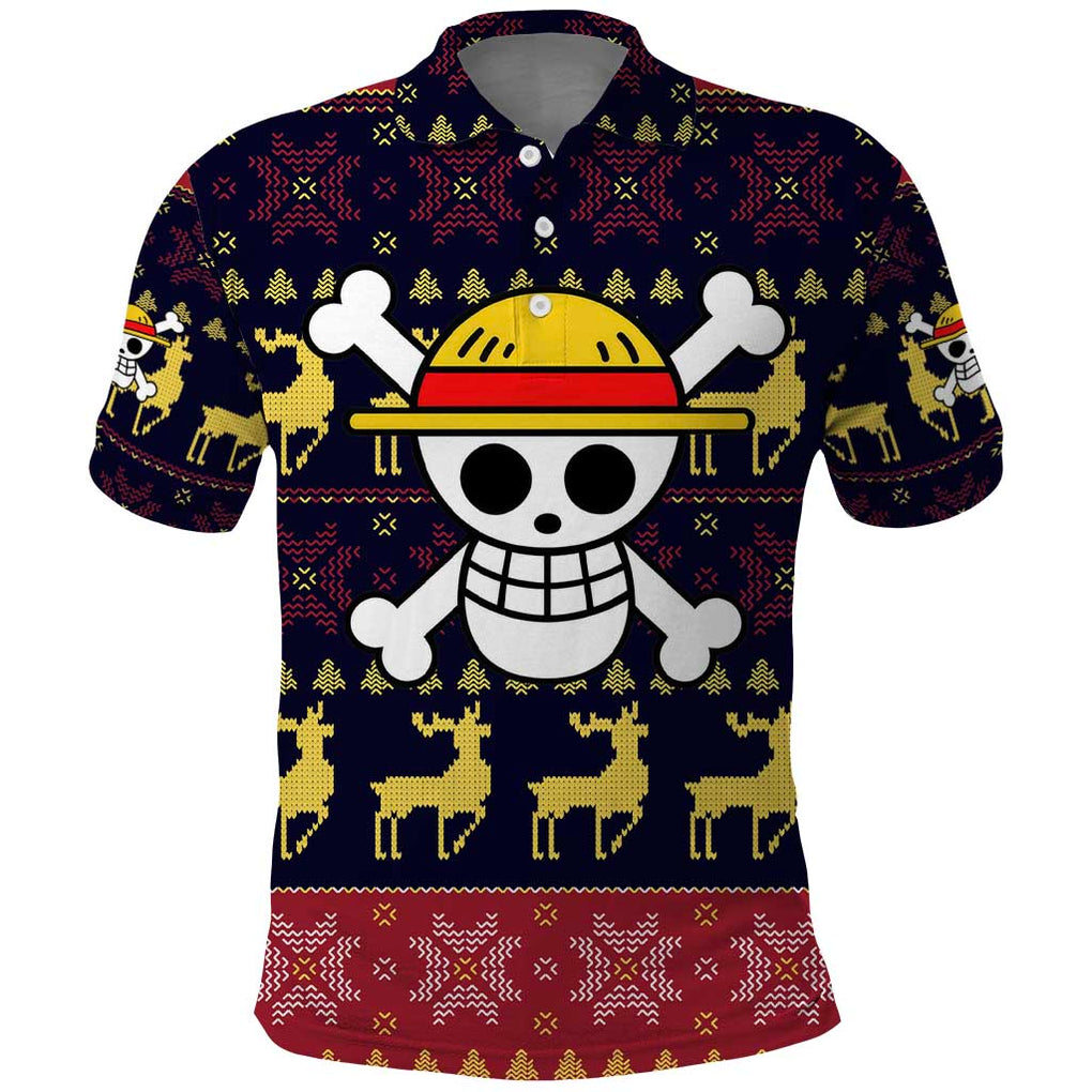 Monbkey D, Luffy - Straw Hat - One Piece Polo Shirt Anime Mix Christmas Style