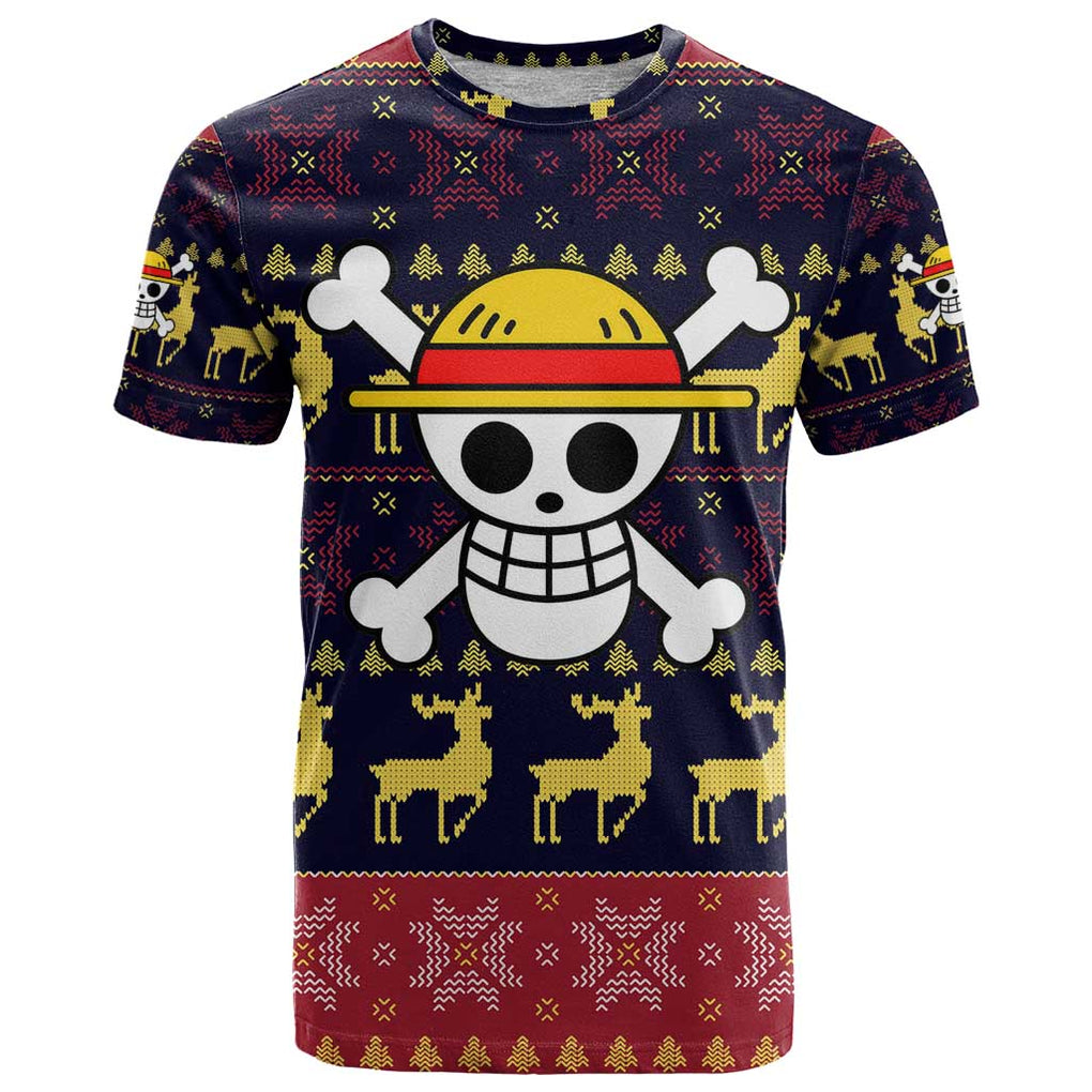 Monbkey D, Luffy - Straw Hat - One Piece T Shirt Anime Mix Christmas Style