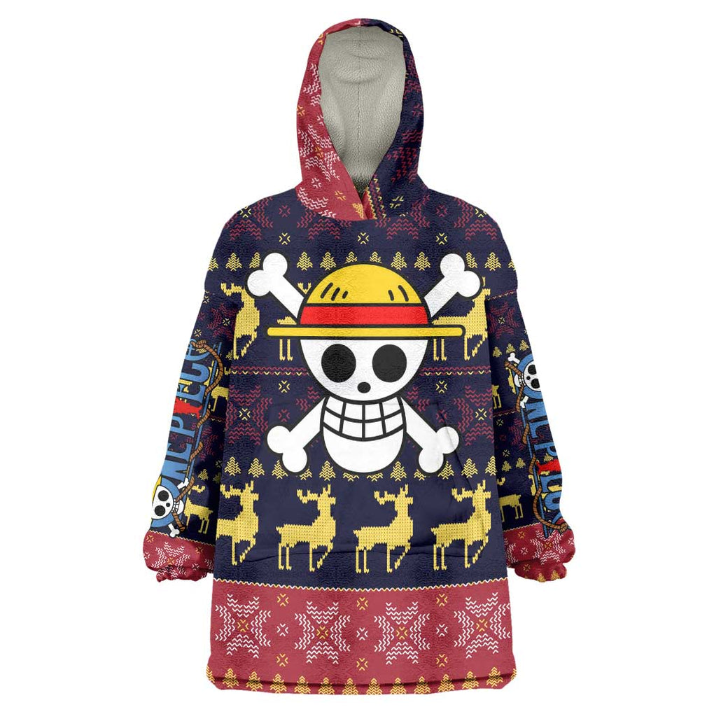 Monbkey D, Luffy - Straw Hat - One Piece Wearable Blanket Hoodie Anime Mix Christmas Style