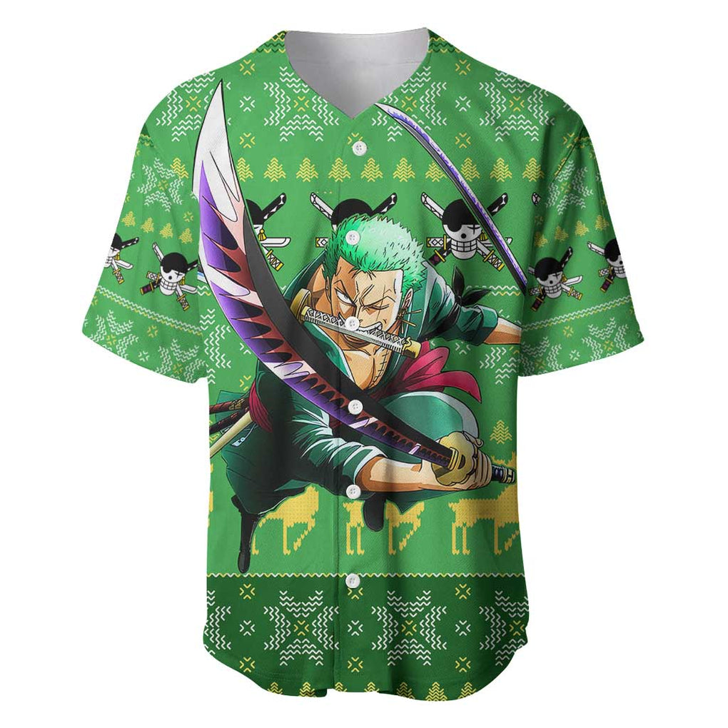 Roronoa Zoro - One Piece Baseball Jersey Anime Mix Christmas Style