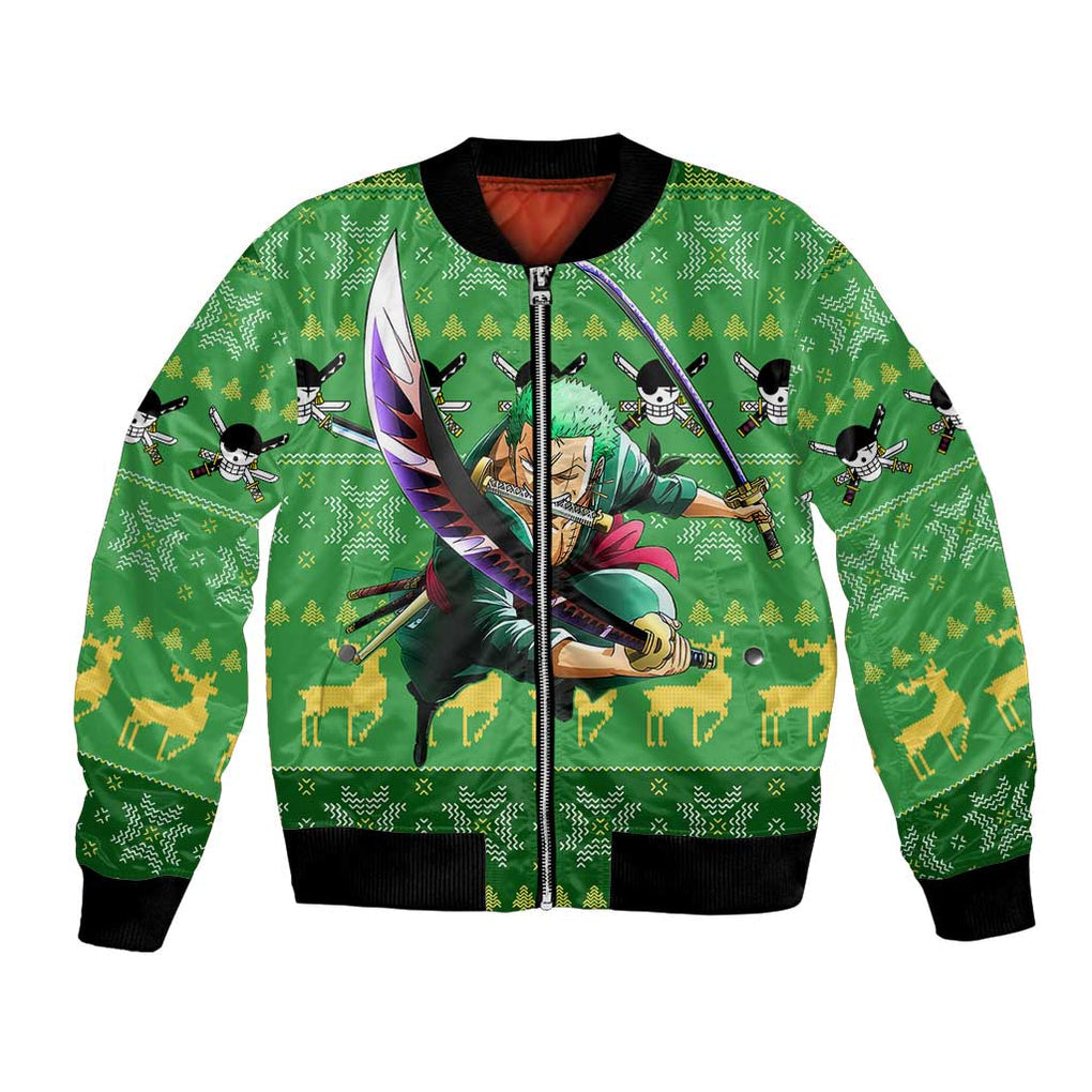 Roronoa Zoro - One Piece Bomber Jacket Anime Mix Christmas Style