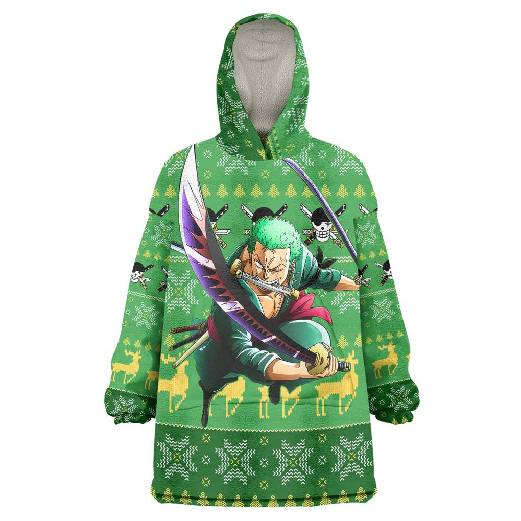 Roronoa Zoro - One Piece Wearable Blanket Hoodie Anime Mix Christmas Style