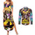 Trippy Dio Brando JoJo’s Bizarre Adventure Couples Matching Summer Maxi Dress and Long Sleeve Button Shirt Anime Style