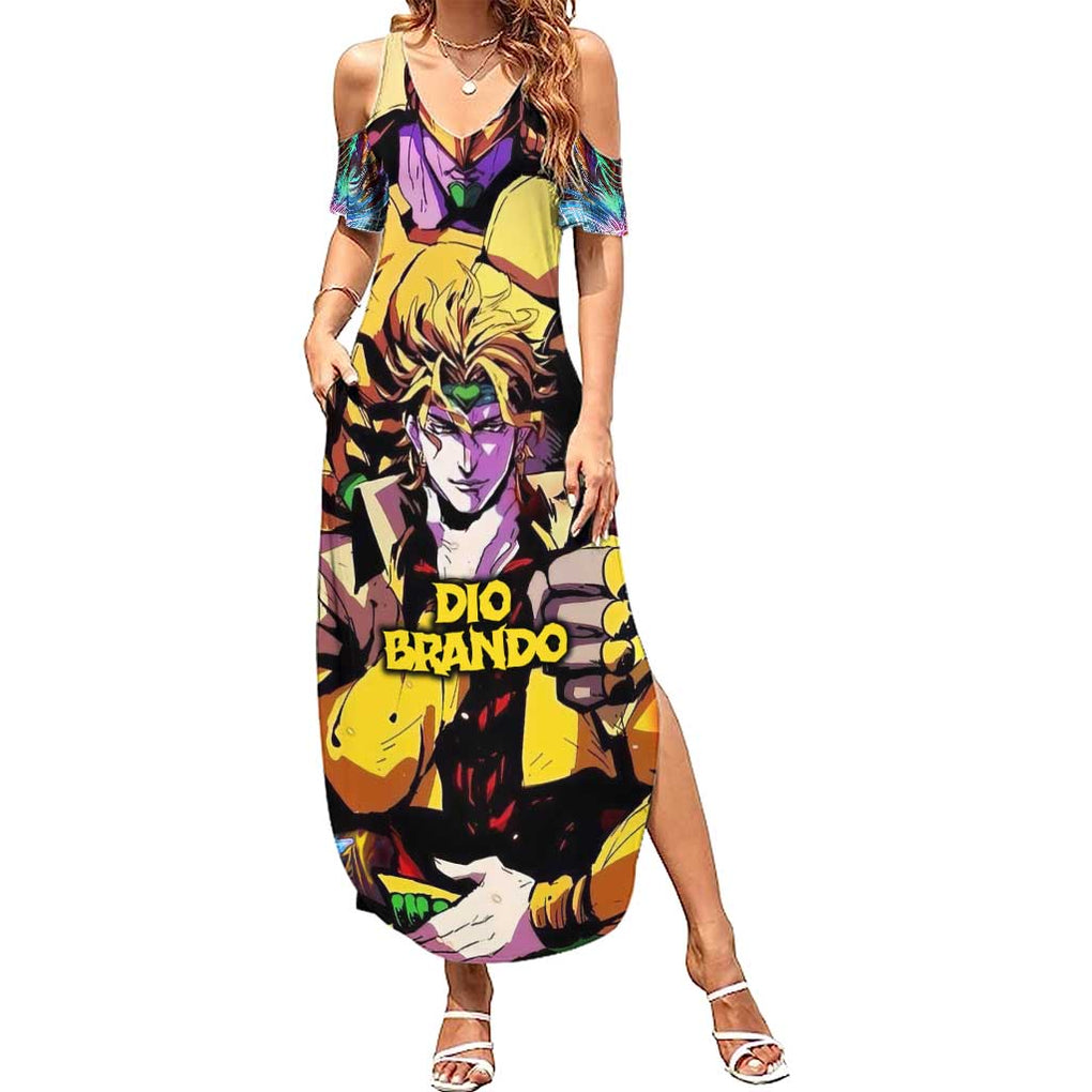 Trippy Dio Brando JoJo’s Bizarre Adventure Summer Maxi Dress Anime Style