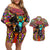 Trippy Minecraft Couples Matching Off Shoulder Short Dress and Hawaiian Shirt Trippy Style