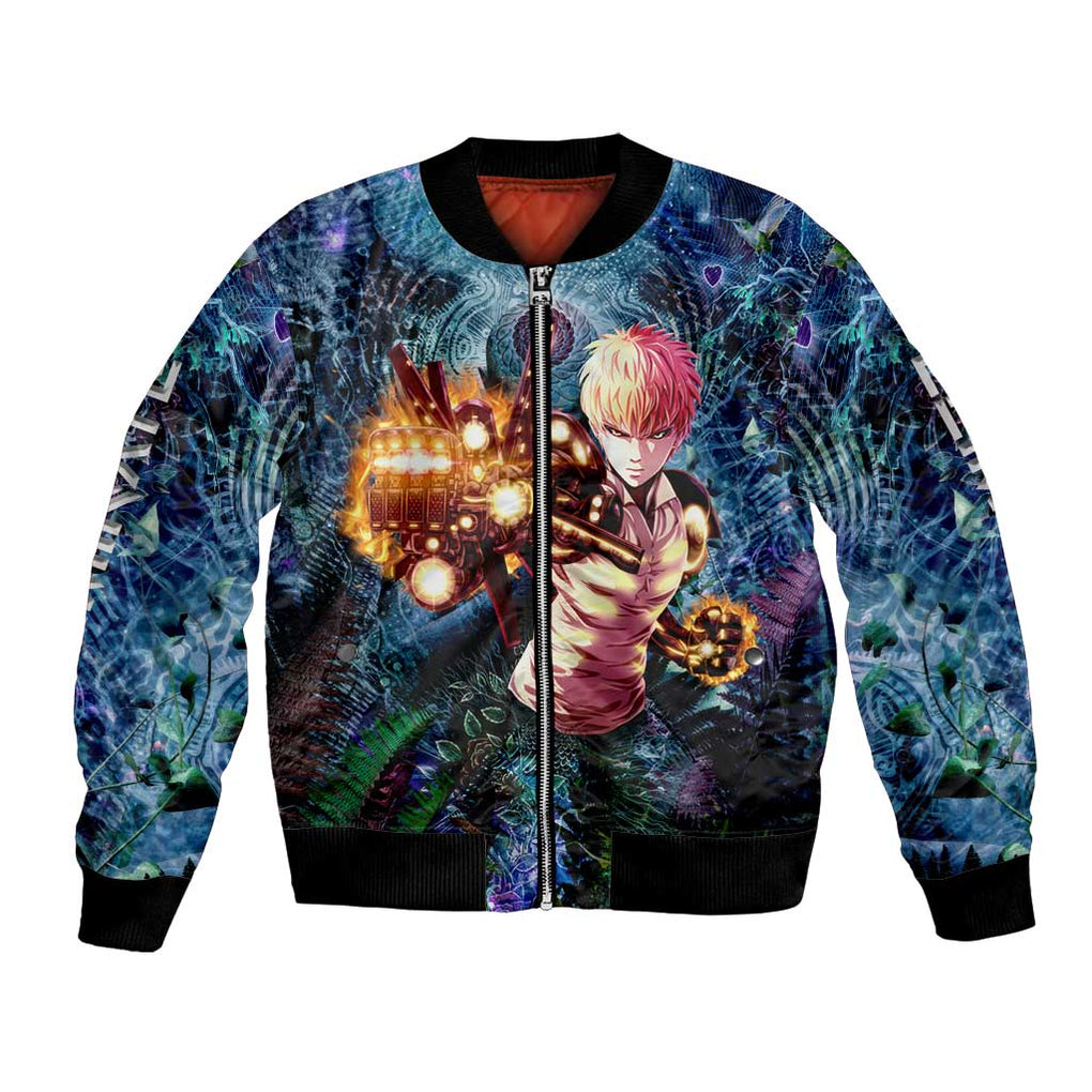 Trippy Genos One Punch Man Bomber Jacket Trippy Mix Anime Style