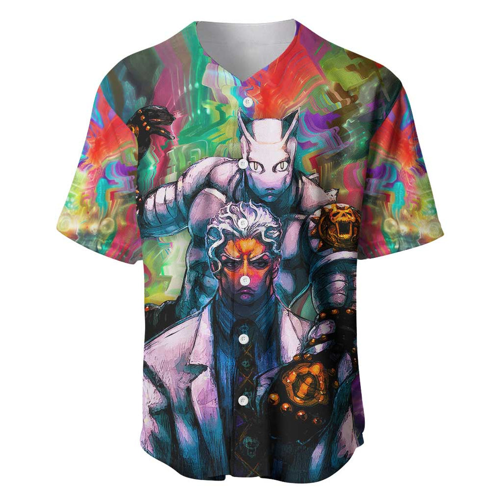 Trippy Yoshikage Kira Deadly Queen Jojo’s Bizarre Adventure Baseball Jersey Trippy Style