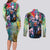 Trippy Yoshikage Kira Deadly Queen Jojo’s Bizarre Adventure Couples Matching Long Sleeve Bodycon Dress and Long Sleeve Button Shirt Trippy Style