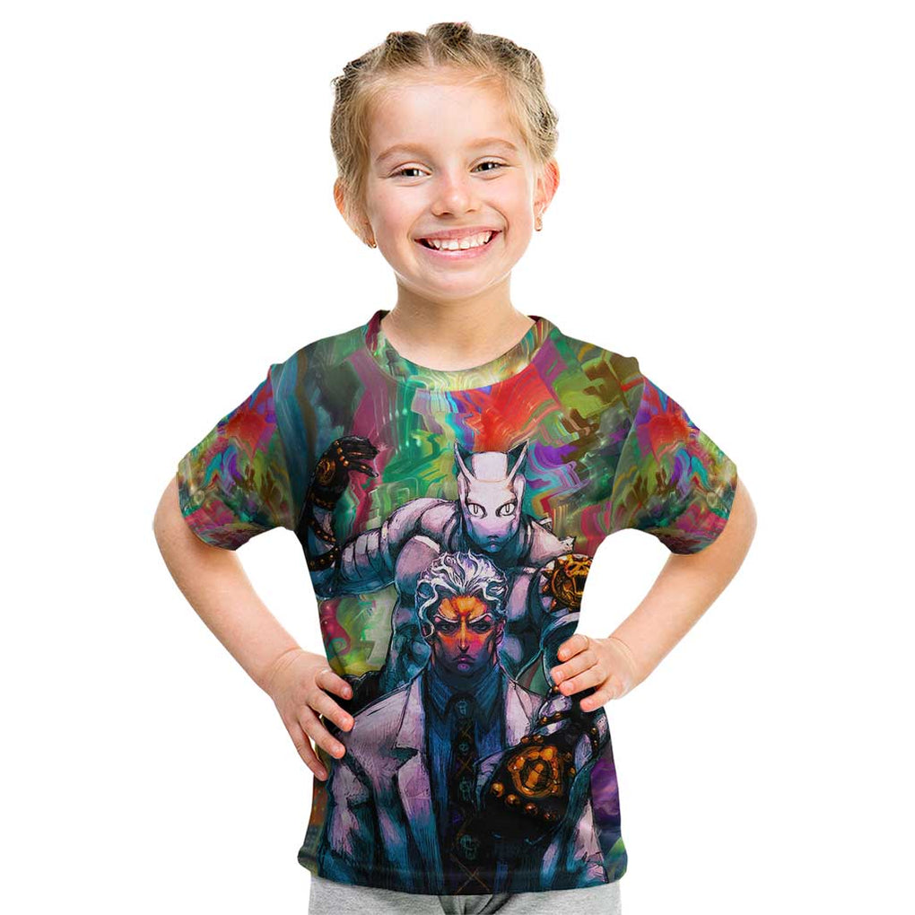 Trippy Yoshikage Kira Deadly Queen Jojo’s Bizarre Adventure Kid T Shirt Trippy Style