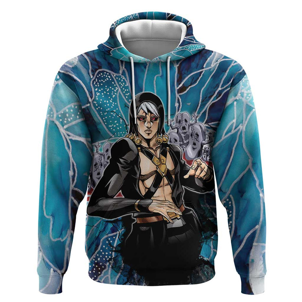 Trippy Risotto Nero Metallic Jojo’s Bizarre Adventure Hoodie Trippy Style