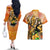 Trippy Dio V1 Jojo’s Bizarre Adventure Couples Matching Off The Shoulder Long Sleeve Dress and Hawaiian Shirt Trippy Style