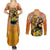 Trippy Dio V1 Jojo’s Bizarre Adventure Couples Matching Summer Maxi Dress and Long Sleeve Button Shirt Trippy Style