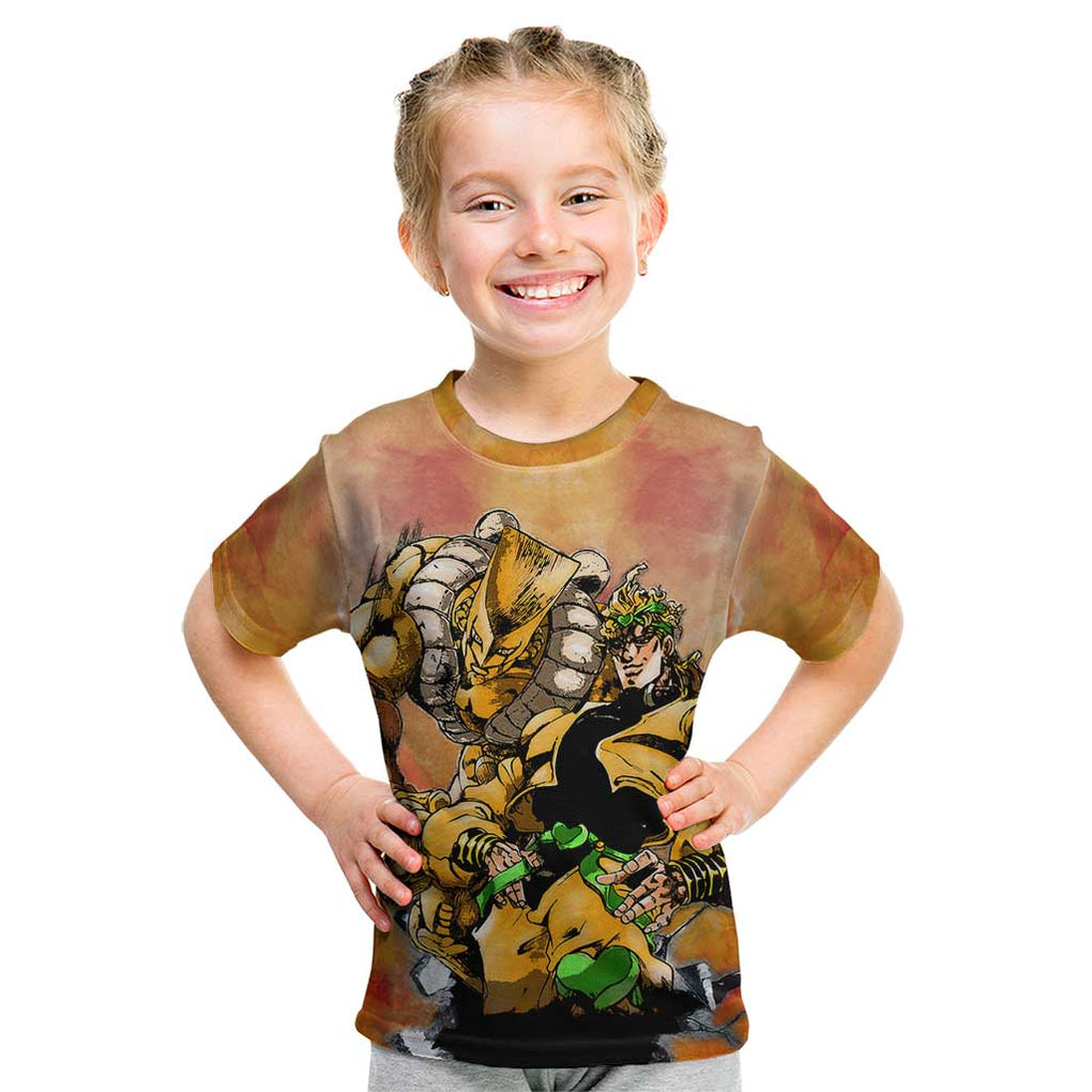 Trippy Dio V1 Jojo’s Bizarre Adventure Kid T Shirt Trippy Style