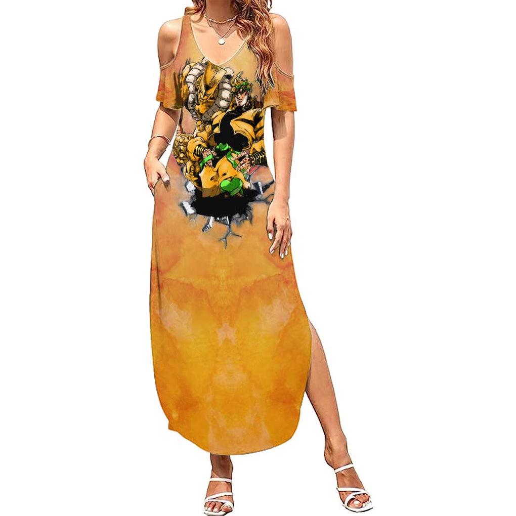 Trippy Dio V1 Jojo’s Bizarre Adventure Summer Maxi Dress Trippy Style