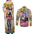 Trippy Melone Babyhead Jojo’s Bizarre Adventure Couples Matching Off Shoulder Maxi Dress and Long Sleeve Button Shirt Trippy Style