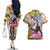 Trippy Melone Babyhead Jojo’s Bizarre Adventure Couples Matching Off The Shoulder Long Sleeve Dress and Hawaiian Shirt Trippy Style