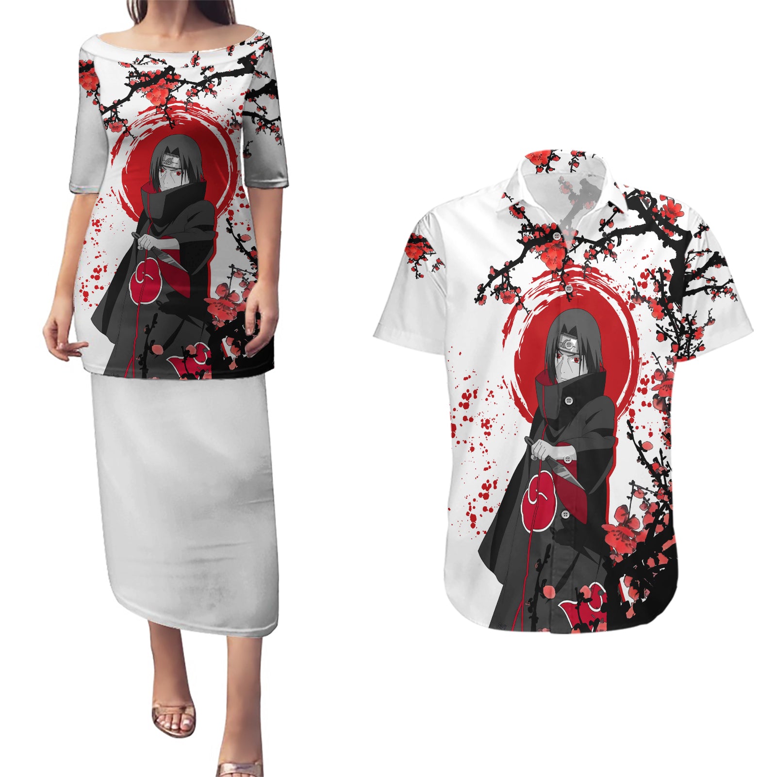 Uchiha Itachi - Anime Japan Style Couples Matching Puletasi and Hawaiian Shirt