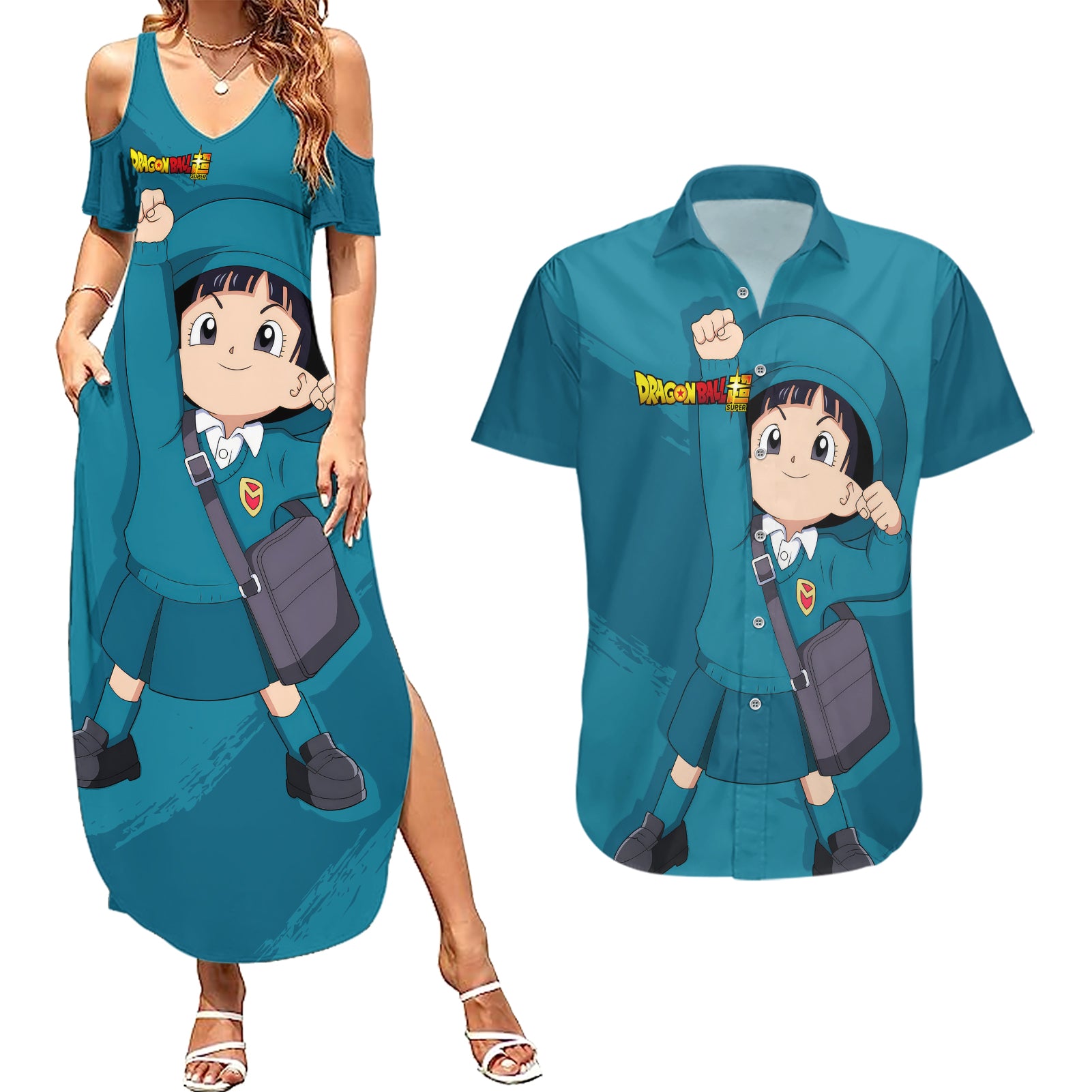 Pan Hoodie Super - Dragon Ball Couples Matching Summer Maxi Dress and Hawaiian Shirt