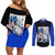 Vegeta Blue - Anime Manga Couples Matching Off Shoulder Short Dress and Long Sleeve Button Shirt