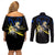 Sabertooth Sting Eucliffe Couples Matching Off Shoulder Short Dress and Long Sleeve Button Shirt