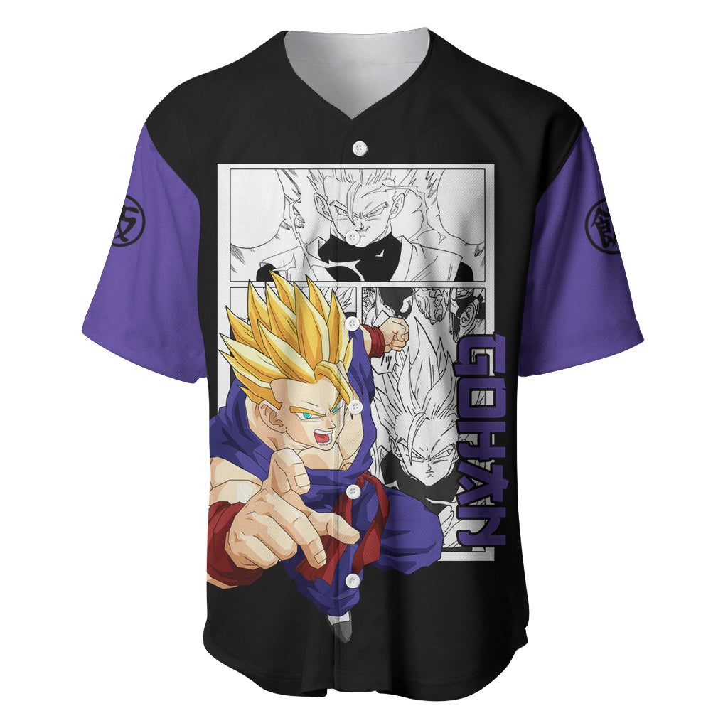 Gohan Adult SSJ2 Baseball Jersey Dragon Ball Anime Mix Manga