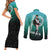 Sailor Pluto Setsuna Meioh Couples Matching Short Sleeve Bodycon Dress and Long Sleeve Button Shirt Sailor Moon